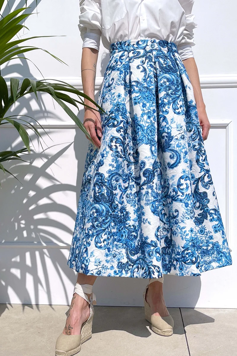Celestina Matelassé midi skirt