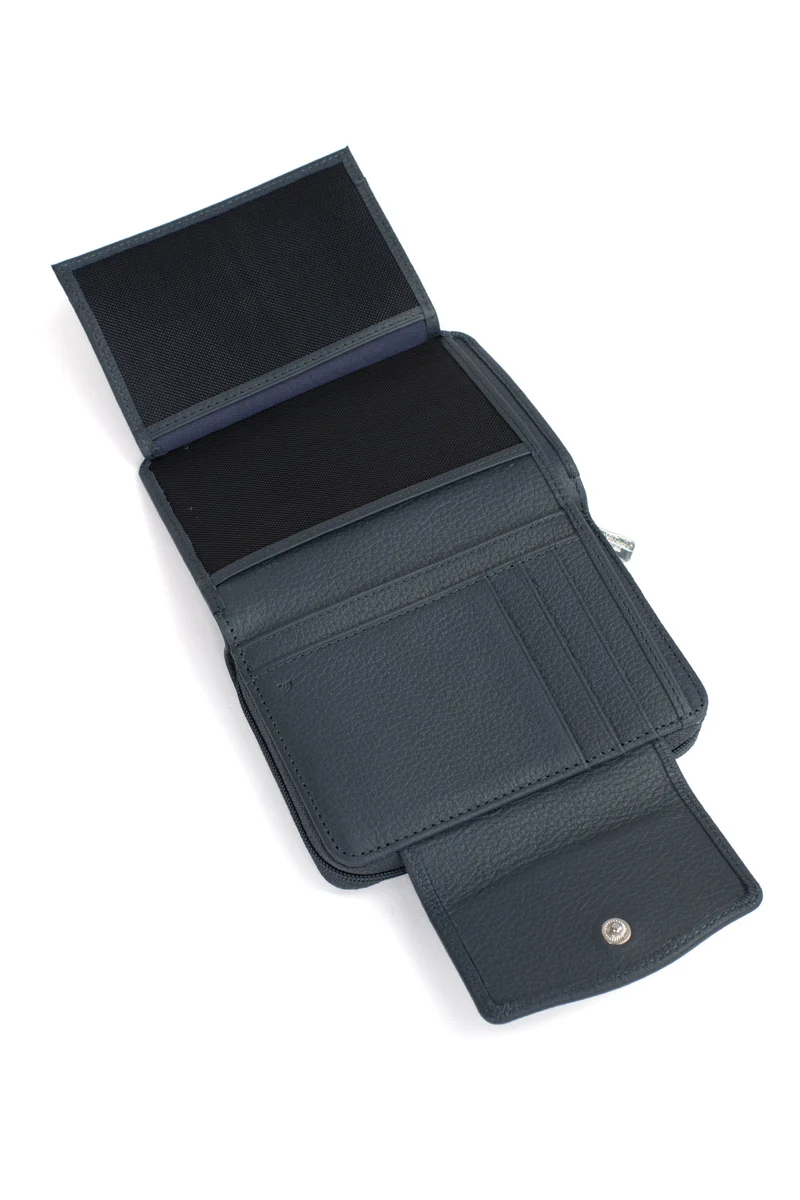 Portefeuille - 2 volets - Stop RFID - Cuir de vachette