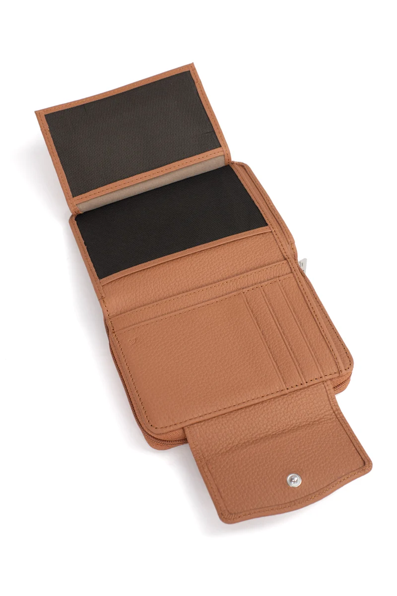 Portefeuille - 2 volets - Stop RFID - Cuir de vachette