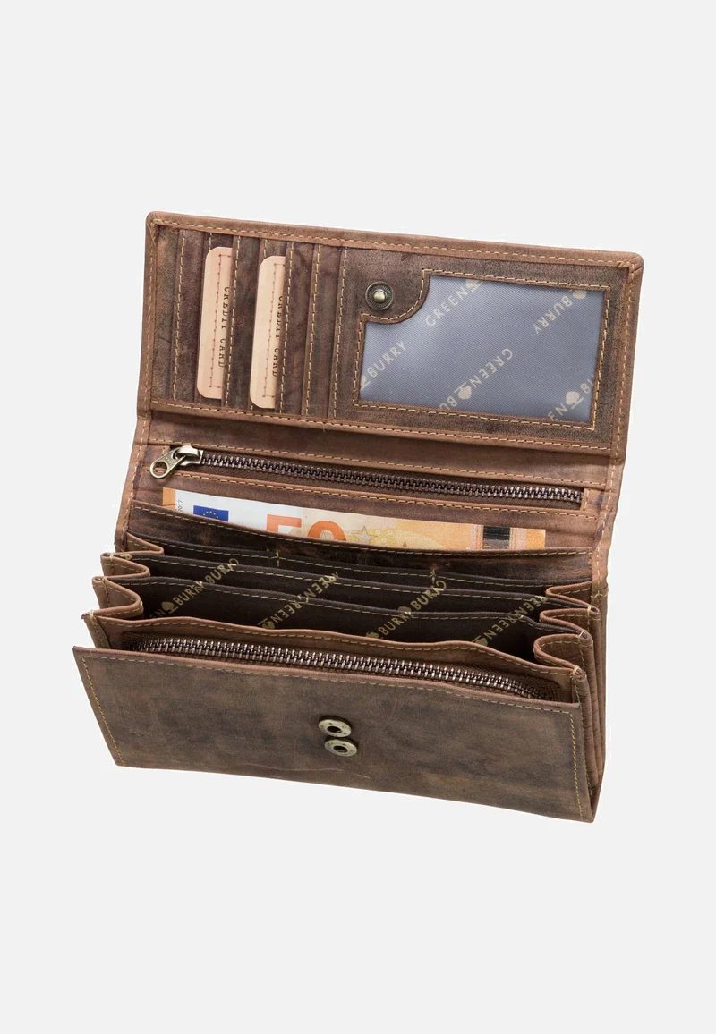 Vintage 1669 lang Sattelbraun - Portemonnaie