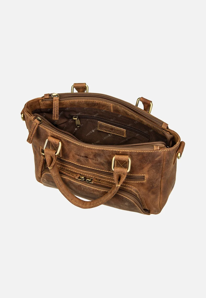 Vintage Umhängetasche 3Zips Sattelbraun - Tote Bag