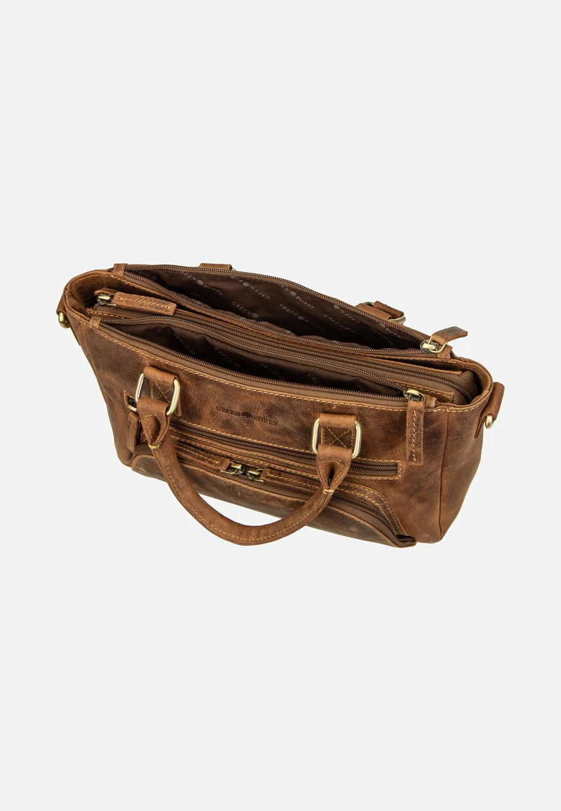 Vintage Umhängetasche 3Zips Sattelbraun - Tote Bag