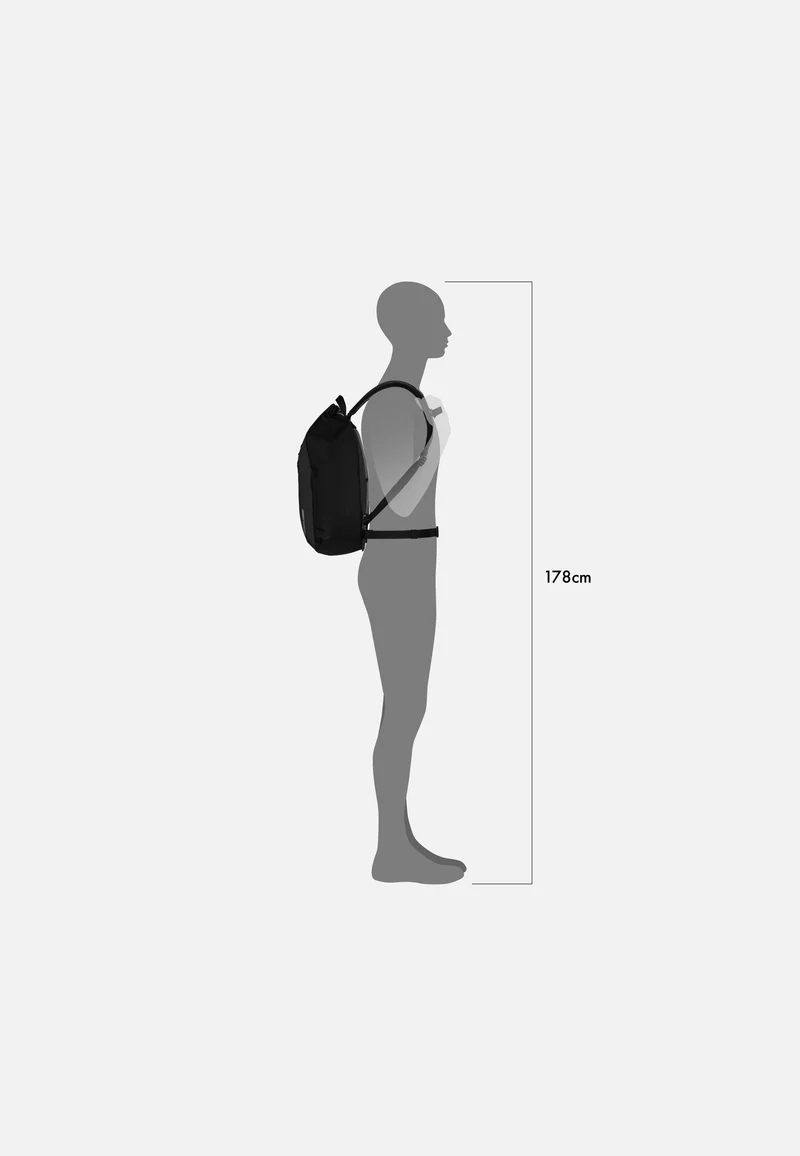 Velocity 17L Schwarz - Rolltop Rucksack