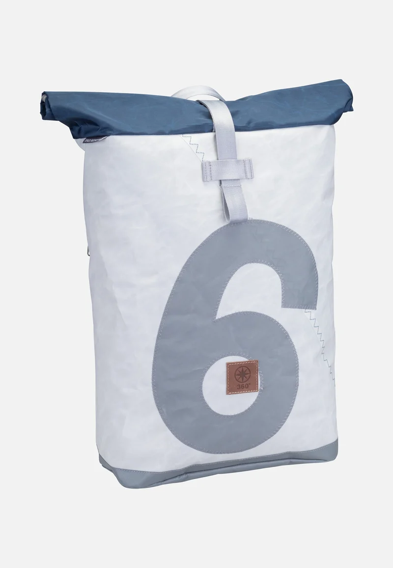 Tide Weiß/Blau/Zahl Hellgrau - Rolltop Rucksack