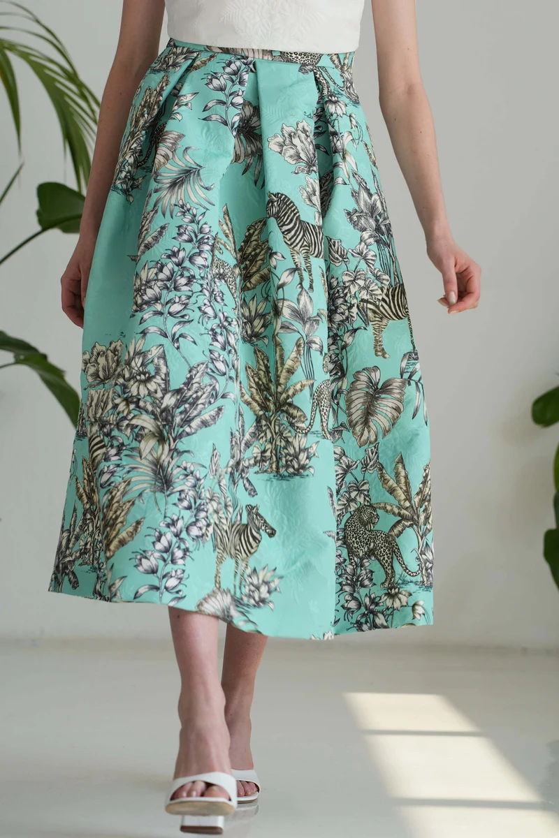 Zebra midi skirt