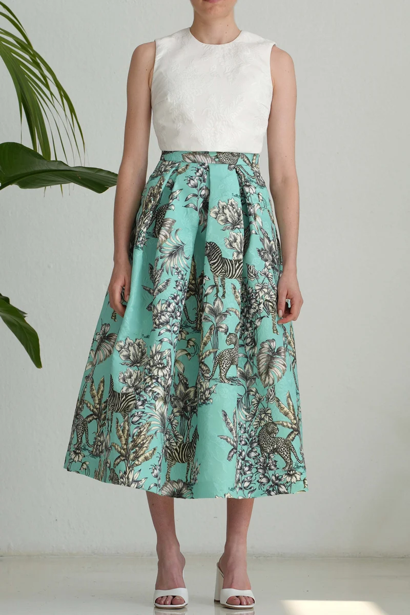 Zebra midi skirt