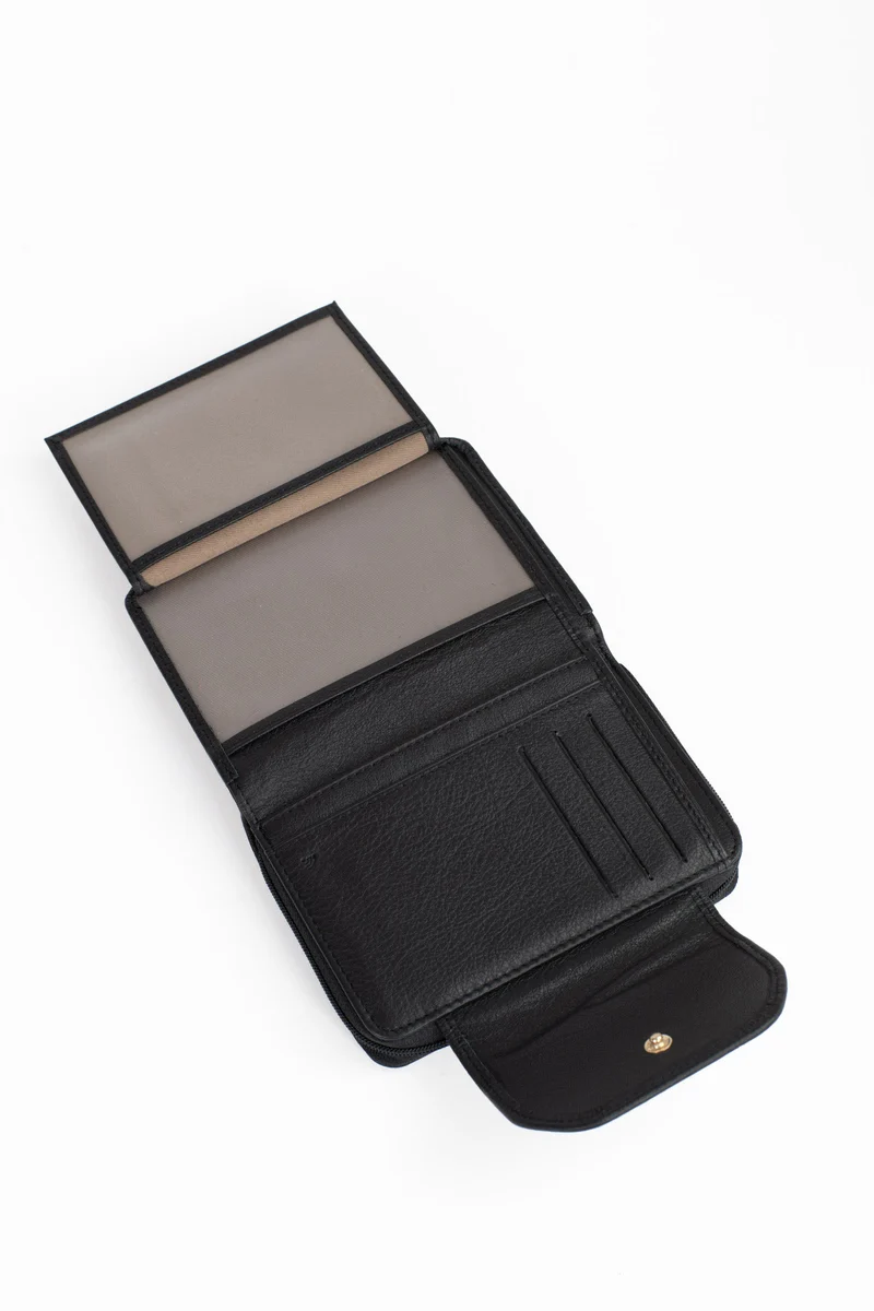 Portefeuille - 2 volets - Stop RFID - Cuir de vachette