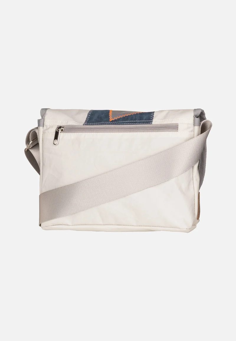 Perle Weiß/Streifen Blau/Zahl Hellgr - Messenger Bag