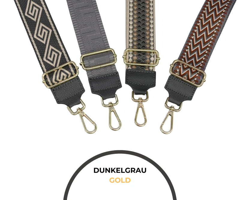 Taschenriemen - Dunkelgrau (Gold)