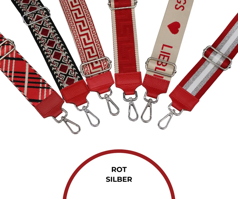 Taschenriemen - Rot (Silber)