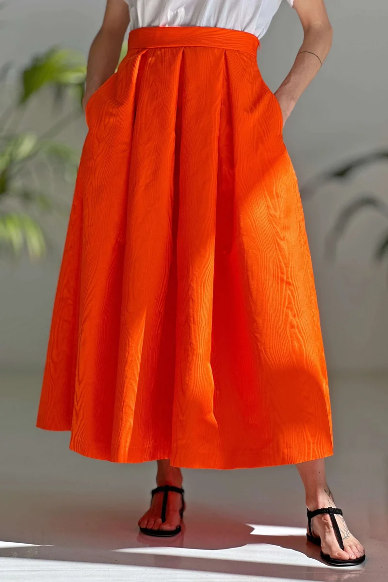 Orange Moiré Skirt