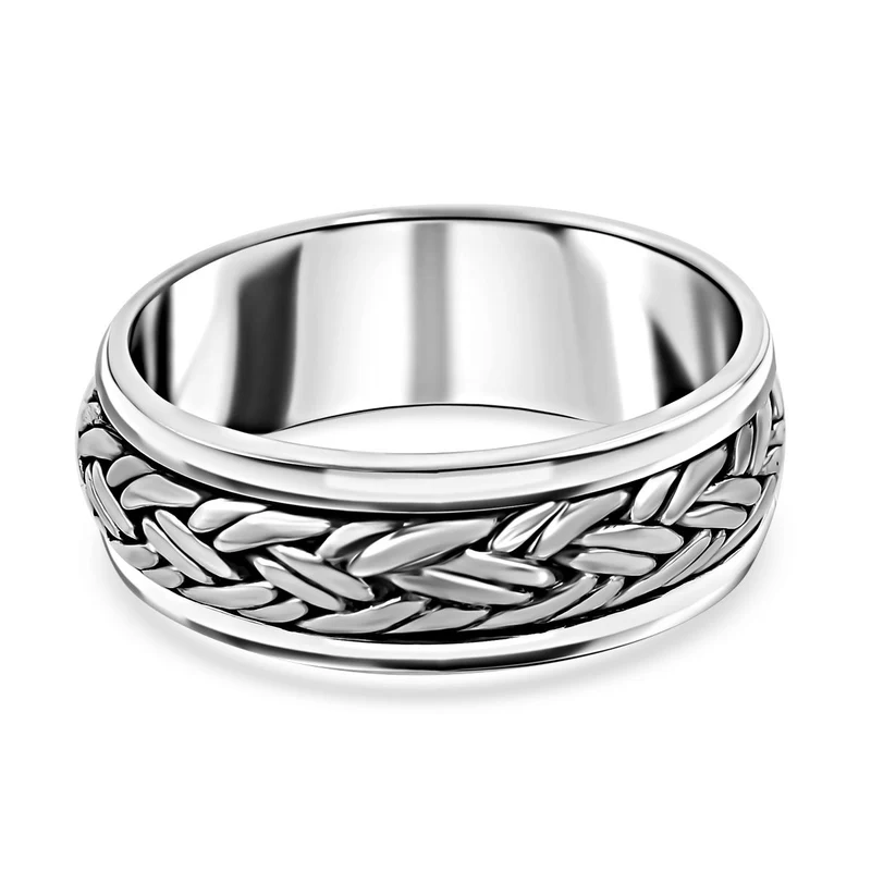 Royal Bali Kollektion - handgearbeiteter Spinning Ring, 925 Silber, ca. 5,73g