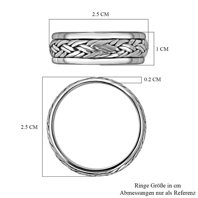 Royal Bali Kollektion - handgearbeiteter Spinning Ring, 925 Silber, ca. 5,73g