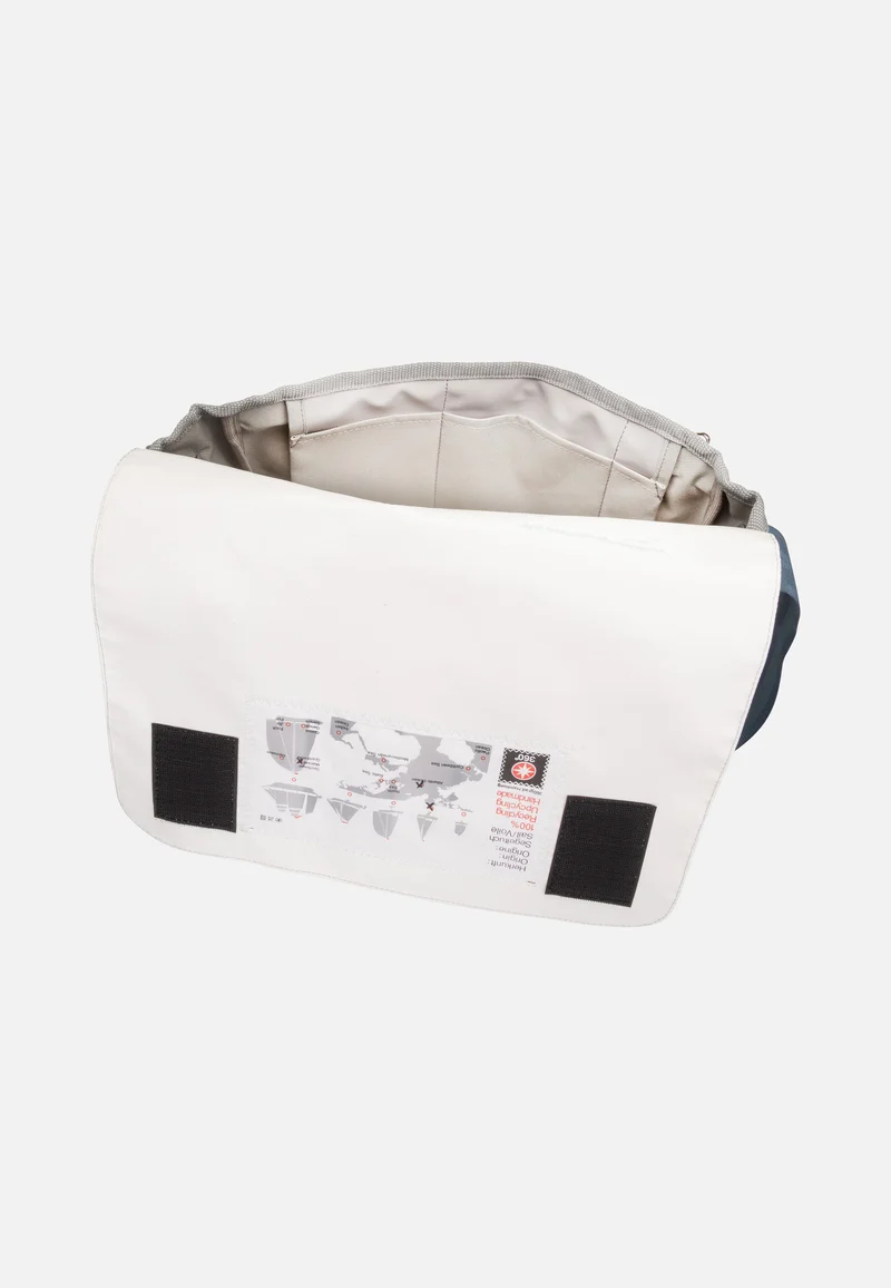 Barkasse Mini Weiß/Streifen Blau/Zahl Grau - Messenger Bag