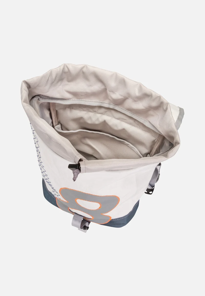 Landgang Mini Weiß/Balken Blau/Zahl Hellgrau - Rucksack