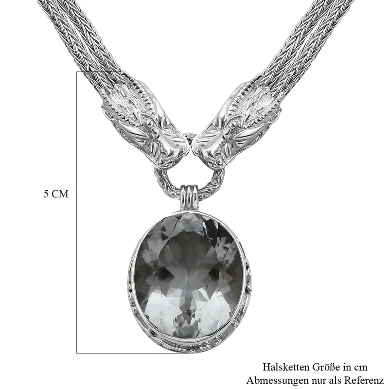 Royal Bali - Afrikanischer Amethyst Halskette, ca. 50 cm, 925 Silber, ca. 23.72 ct