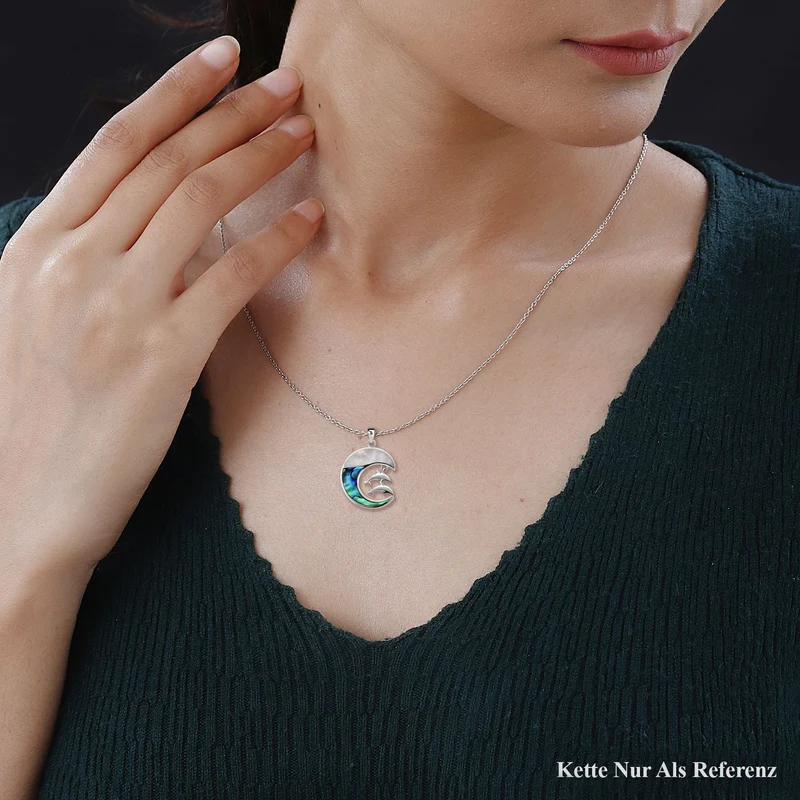 Abalone Muschel Anhänger 925 Silber 0.80 ct