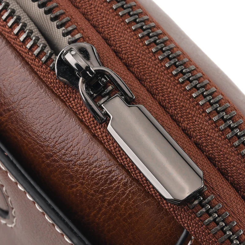 Echtleder-Umhängetasche mit zwei Außenfächern und verstellbarem Schulterriemen, 19 x 8 x 14 cm, Weiß