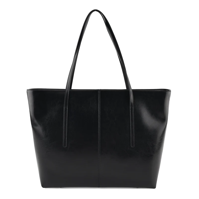 LA MAREY Echtleder-Shopper mit Kartenetui und Schlüsselfinder, 35,5 x 11 x 30 cm, Blau