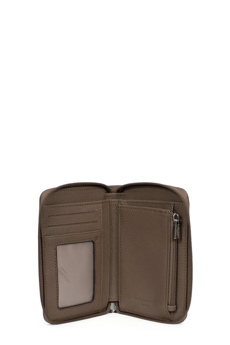 Portefeuille - 1 volet - Stop RFID - Cuir de vachette
