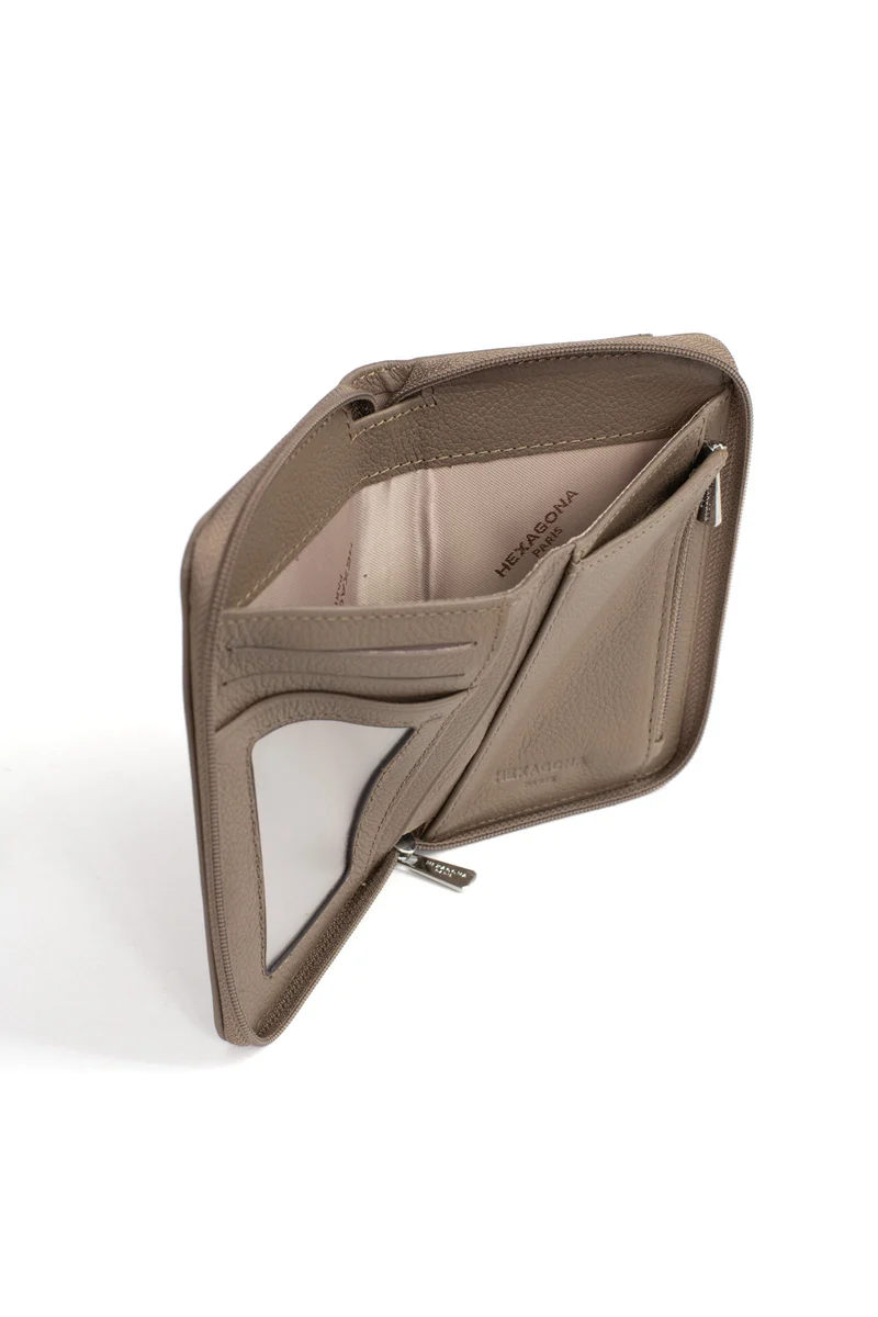 Portefeuille - 1 volet - Stop RFID - Cuir de vachette