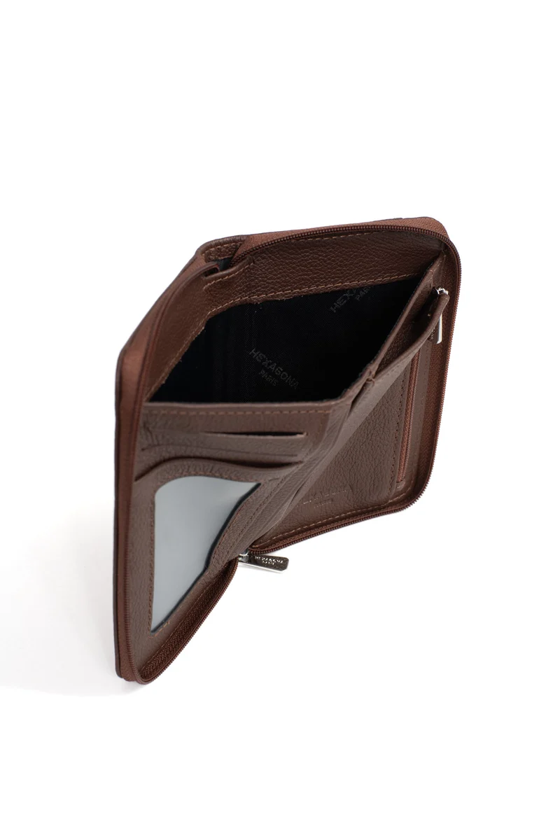Portefeuille - 1 volet - Stop RFID - Cuir de vachette