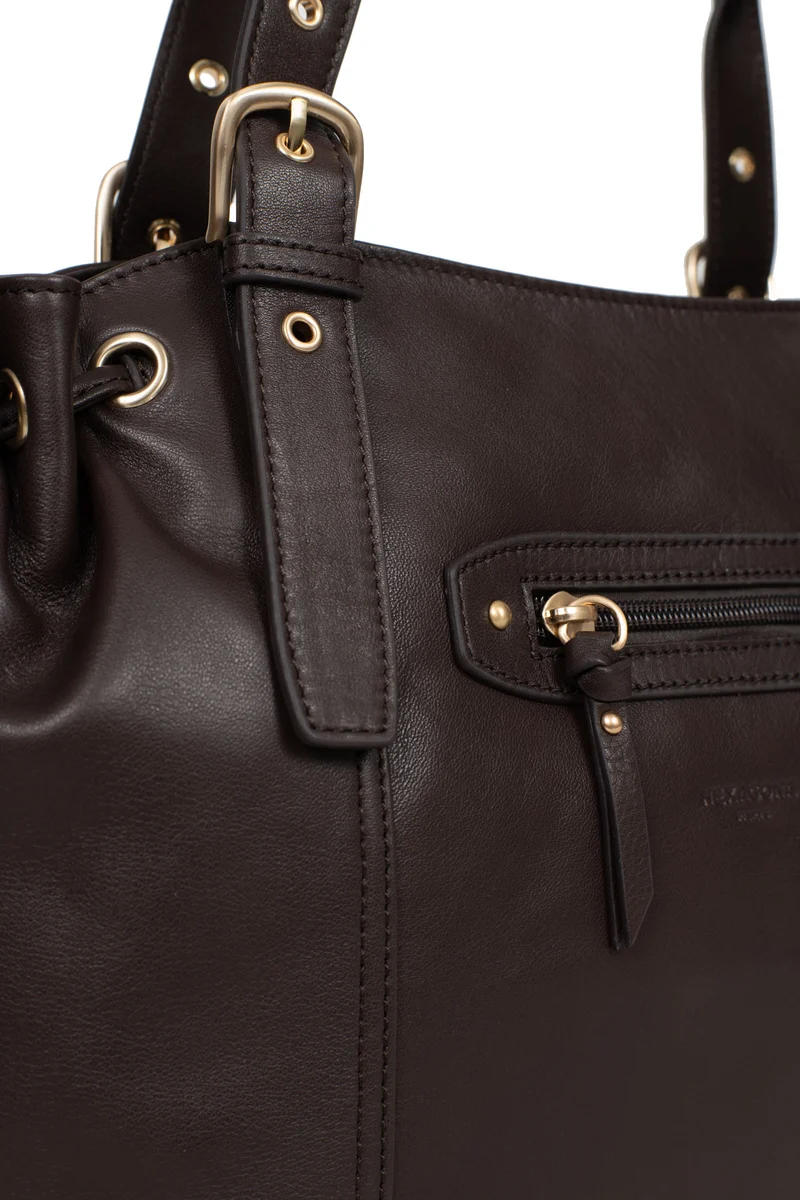 Sac porté épaule 2 anses - Cuir de vachette