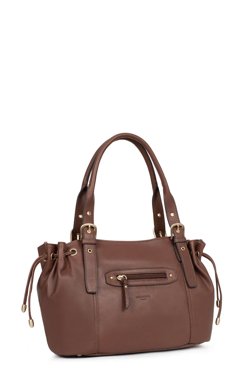 Sac porté épaule 2 anses - Cuir de vachette