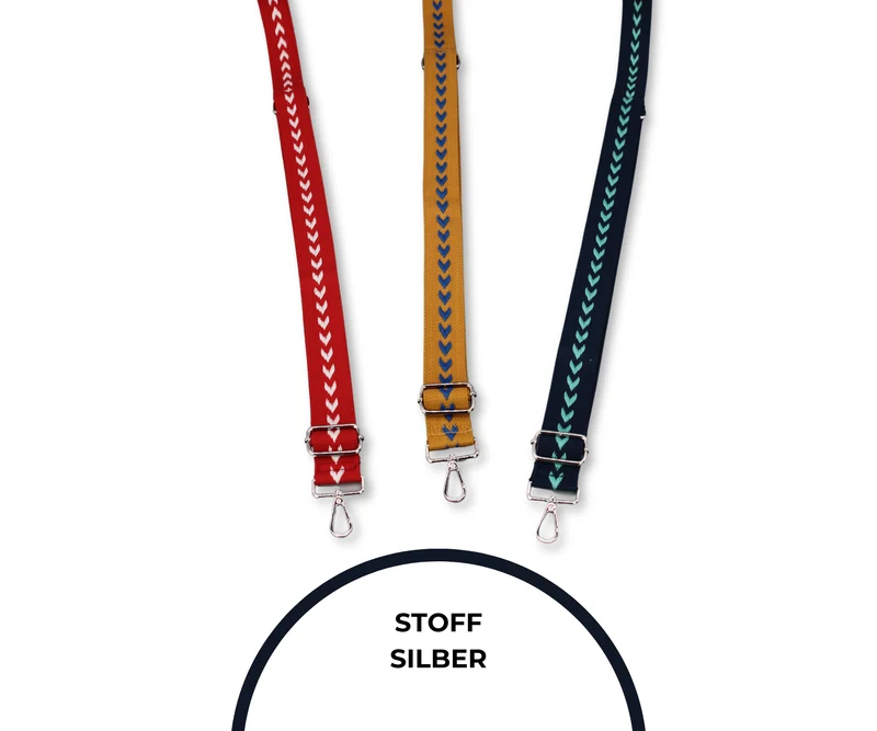 Taschenriemen - Stoff (Silber)
