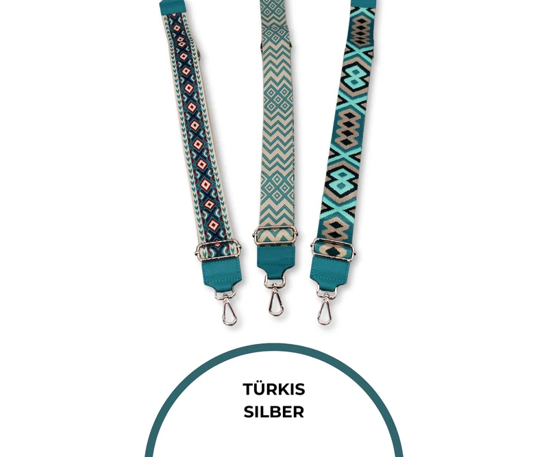 Taschenriemen - Türkis (Silber)