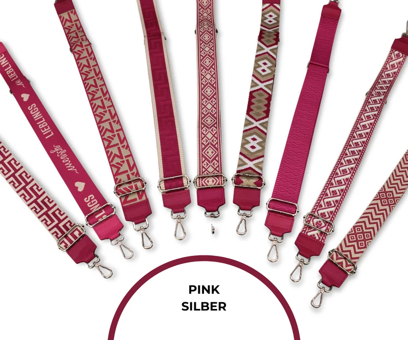 Taschenriemen - Pink (Silber)