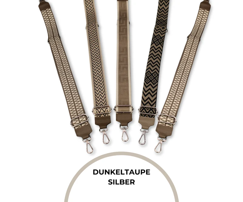 Taschenriemen - Dunkeltaupe (Silber)