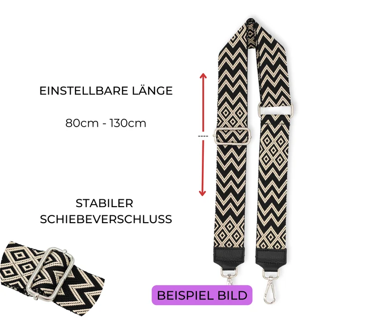 Taschenriemen - Jeansblau (Silber)