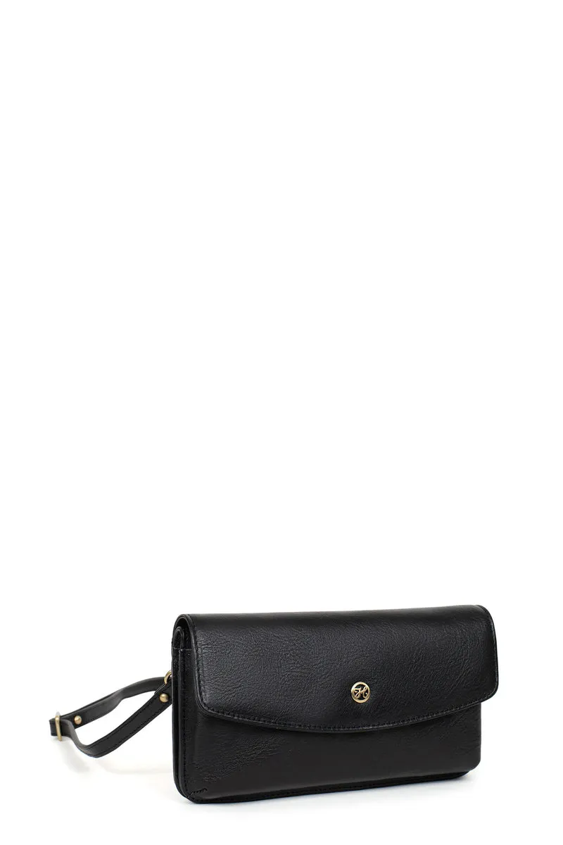 Pochette téléphone avec portefeuille - 1 volet - Stop RFID - Cuir