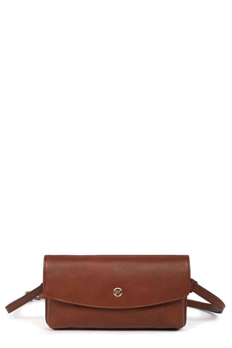 Pochette téléphone avec portefeuille - 1 volet - Stop RFID - Cuir
