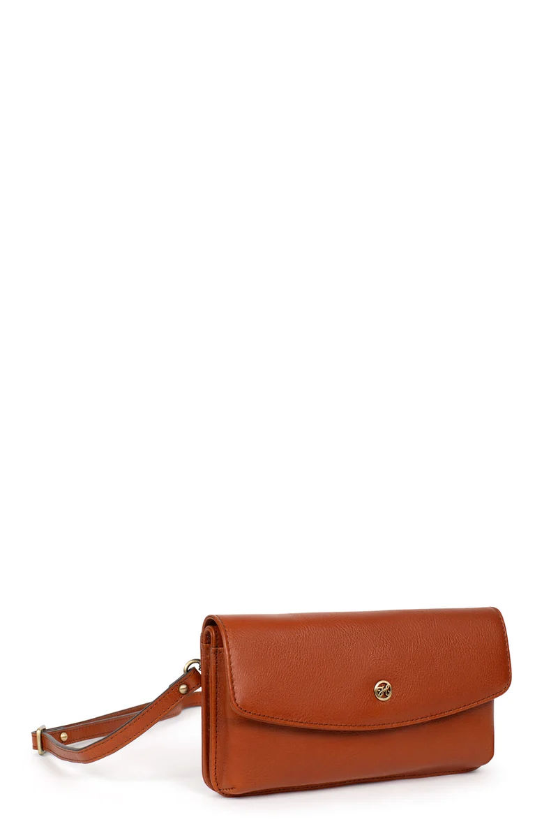 Pochette téléphone avec portefeuille - 1 volet - Stop RFID - Cuir