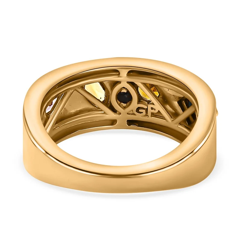 GP Royal Kollektion - mehrfarbige Turmalin Ring, 925 Silber Gelbgold Vermeil ca. 0.59 ct