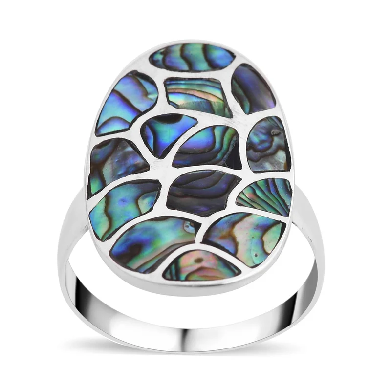 Royal Bali - Abalone Muschel Ringe 925 Silber ca. 1.04 ct