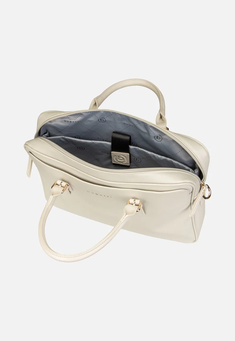 Ella Saffiano Briefcase Beige - Aktentasche