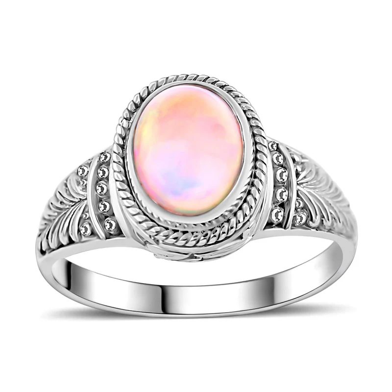 Royal Bali - Natürlicher, äthiopischer Welo Opal Ring, 925 Silber ca. 1.87 ct
