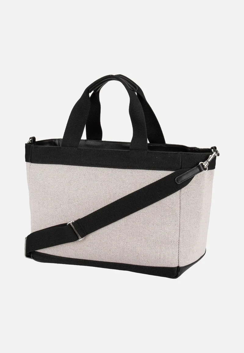 Calduccio Tela Yvette Handbag Black - Henkeltasche