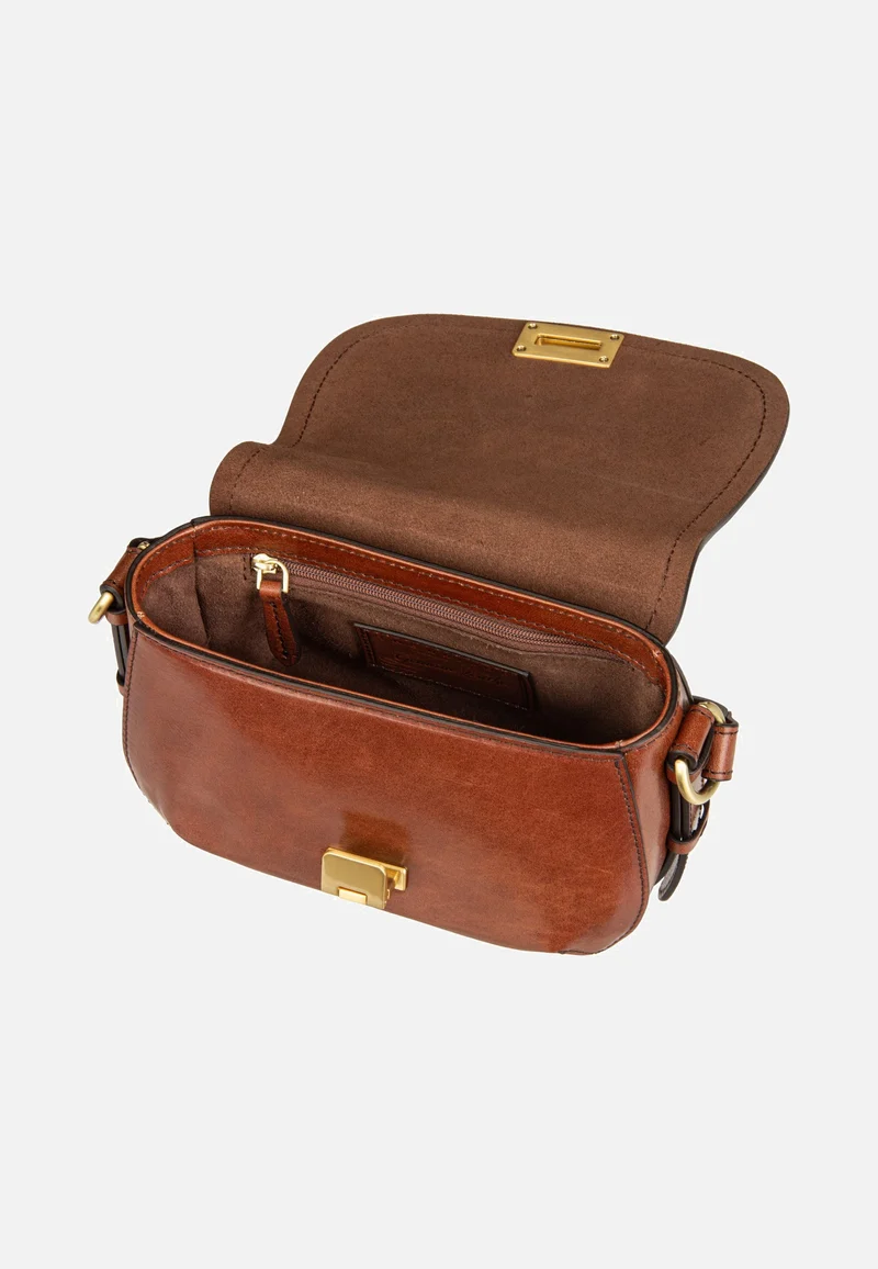 Federica Crossbody Marrone/Oro - Saddle Bag