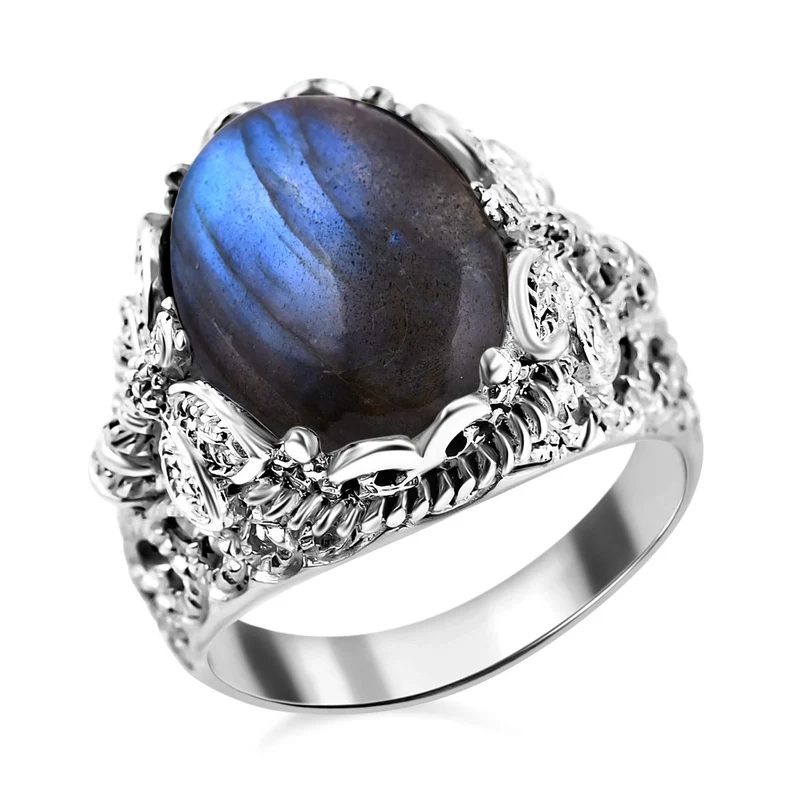 Royal Bali - Labradorit, Libelle Ring, 925 Silber ca. 12.15 ct