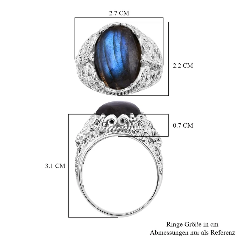 Royal Bali - Labradorit, Libelle Ring, 925 Silber ca. 12.15 ct