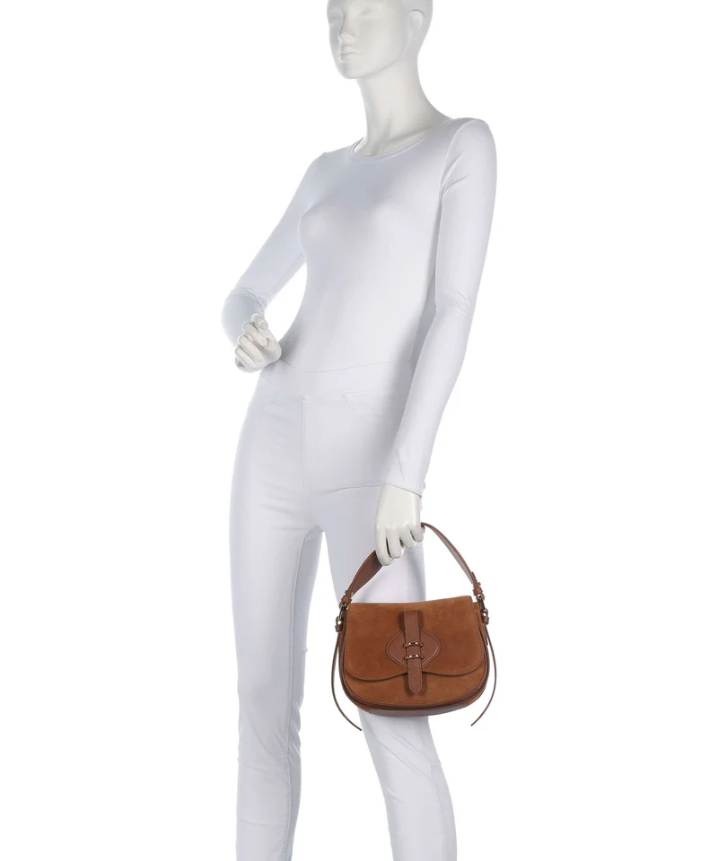 Coccinelle Mavery Suede Handtasche cognac
