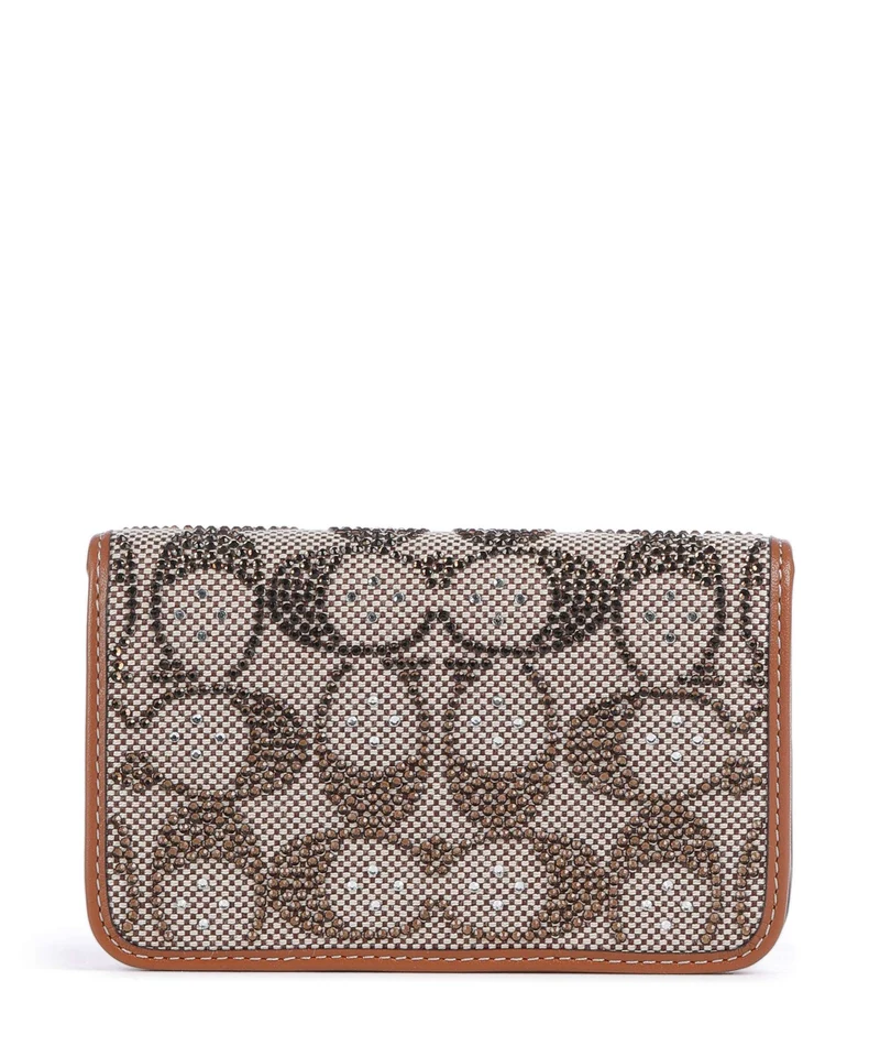 Coach Essential Crystal Signature Jacquard Geldbörse burnished amber