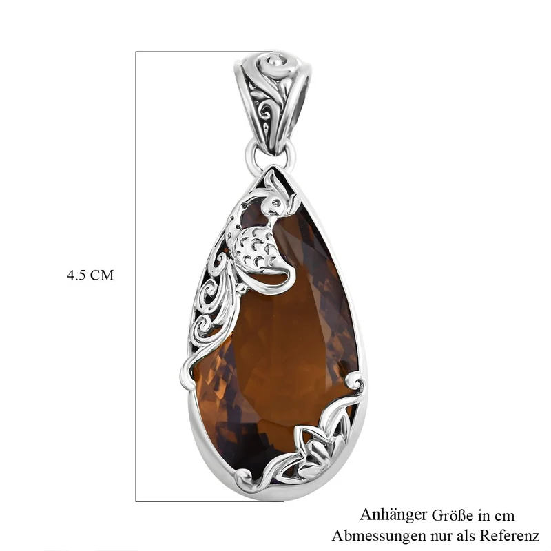 Royal Bali - Prasiolith Anhänger, 925 Silber, ca. 26.74 ct