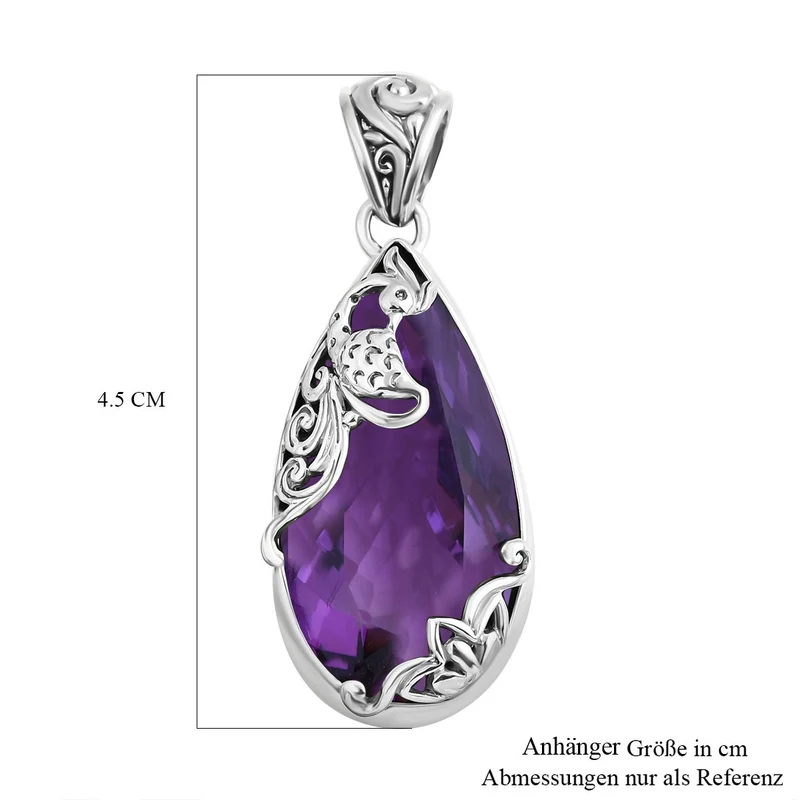 Royal Bali - Prasiolith Anhänger, 925 Silber, ca. 26.74 ct