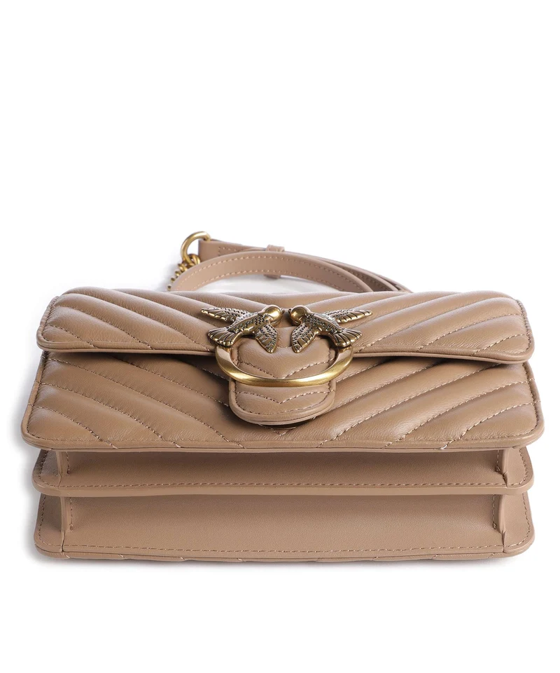 Pinko Love One Mini Schultertasche biscotto zenzero/antique gold