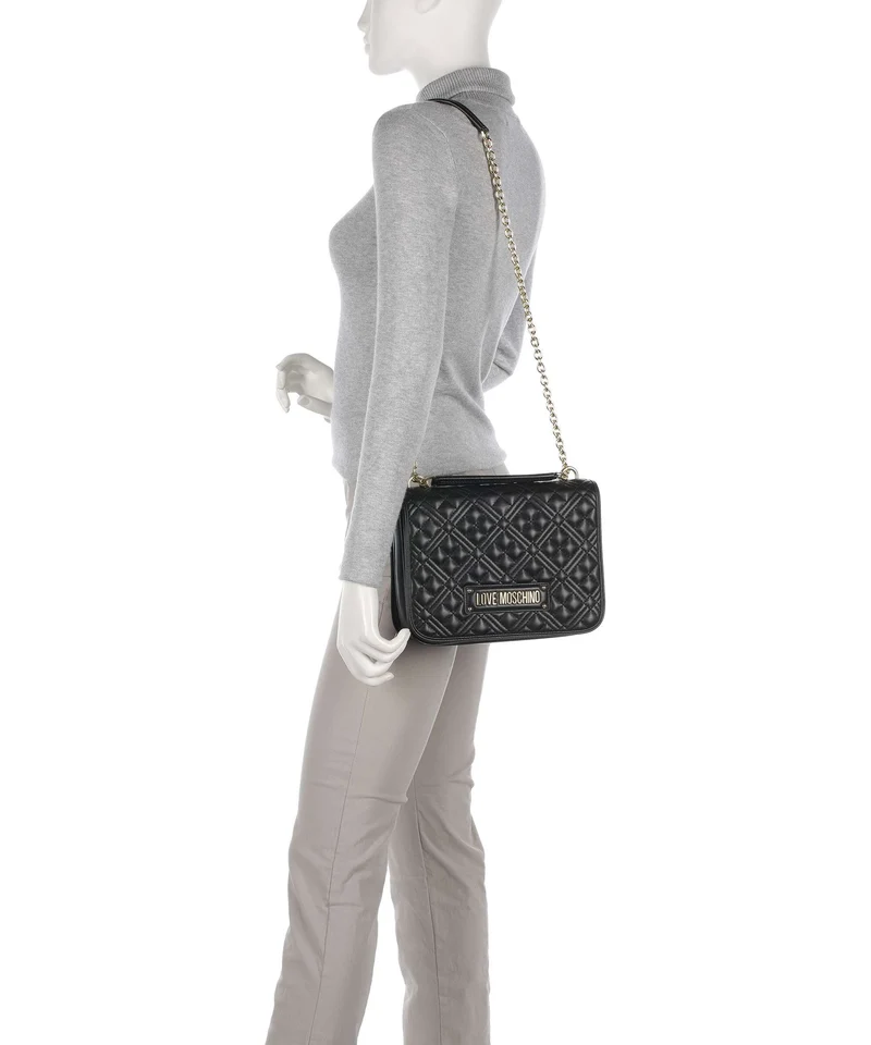 Love Moschino Quilted Schultertasche nero